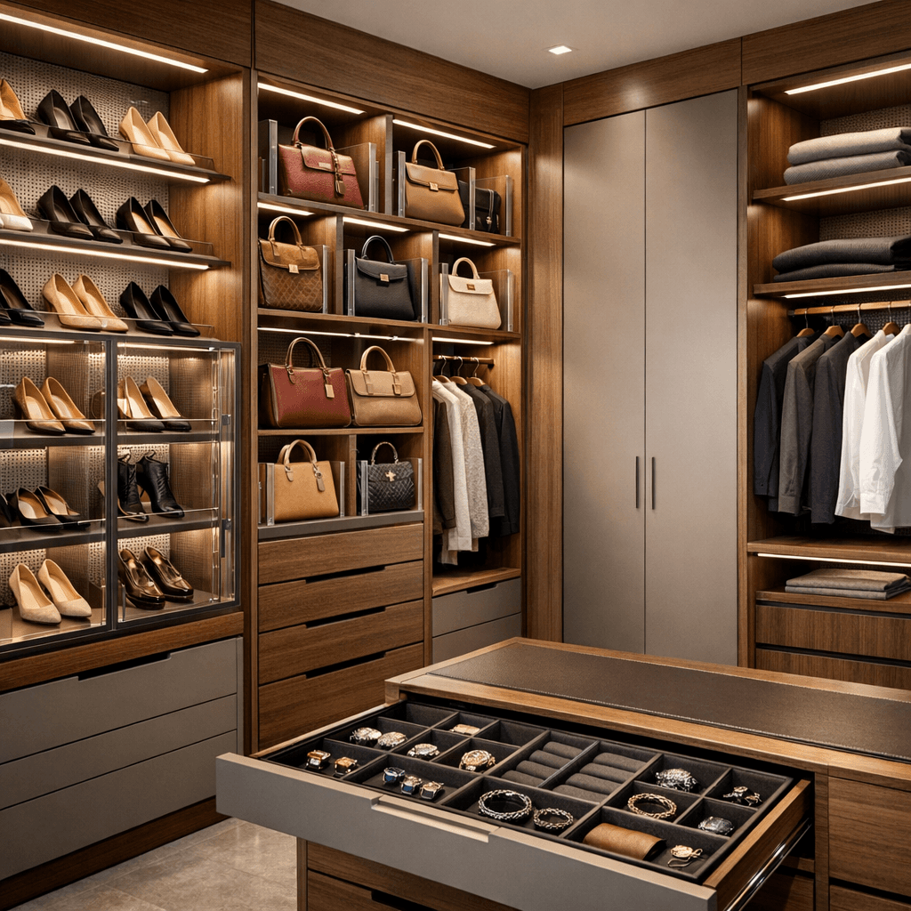 Closet de Luxo: 7 Segredos da Marcenaria para Proteger Artigos de Grife